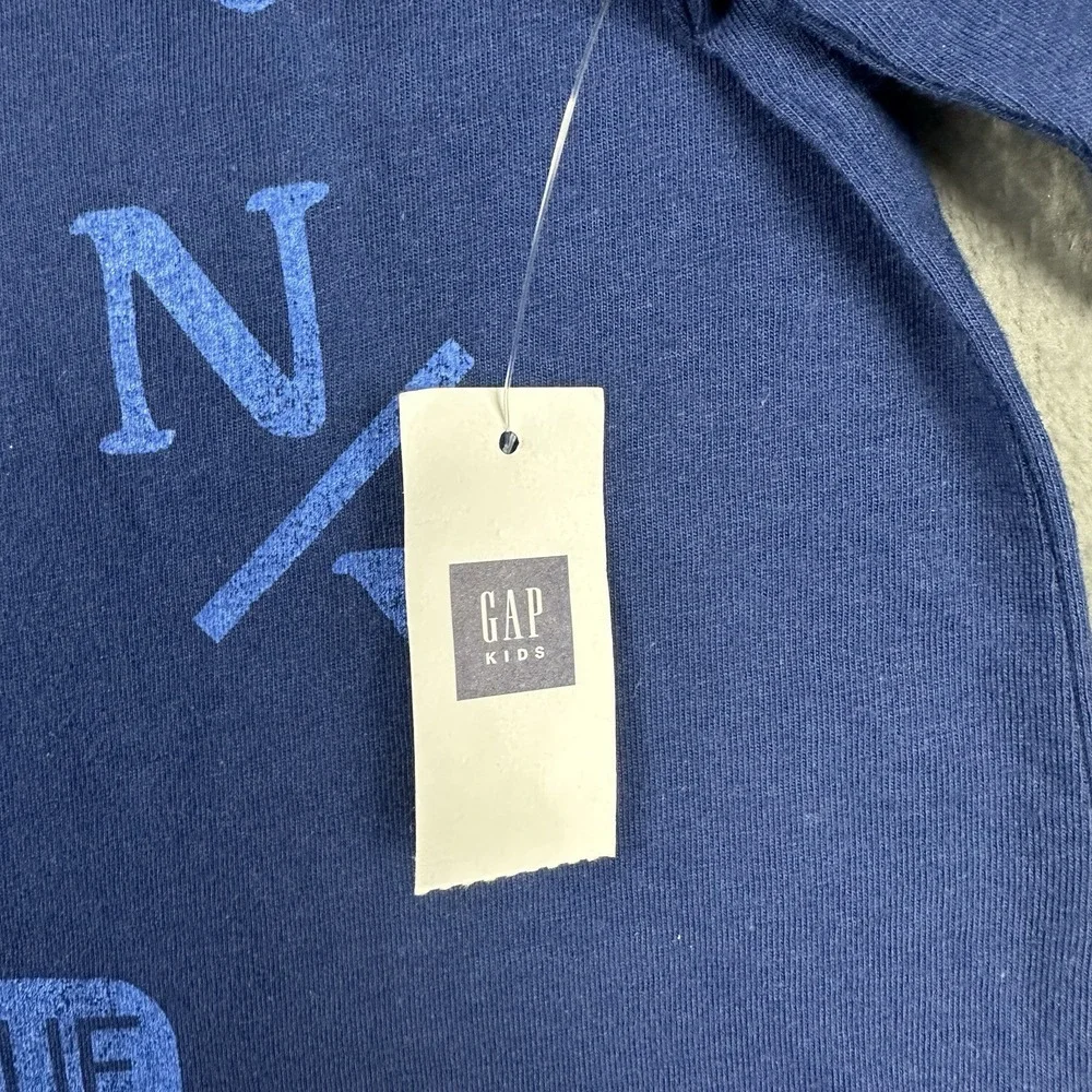 Gap Kids Large 32x22.5 Inch Long Sleeve‎ Shirt Blue White Sport Basketball NWT